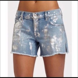 7 for All Mankind Jean Shorts with silver